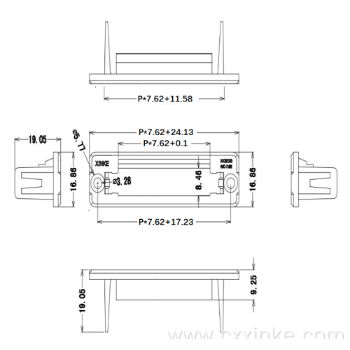 Three-piece set of free welding butt through-wall terminal male and female connectors